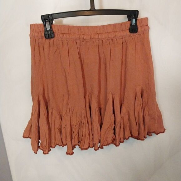Aeropostale Women's Mini Skirt Set Sz S Rust Boho Stretch Cottagecore Cute Comfy - Picture 6 of 12